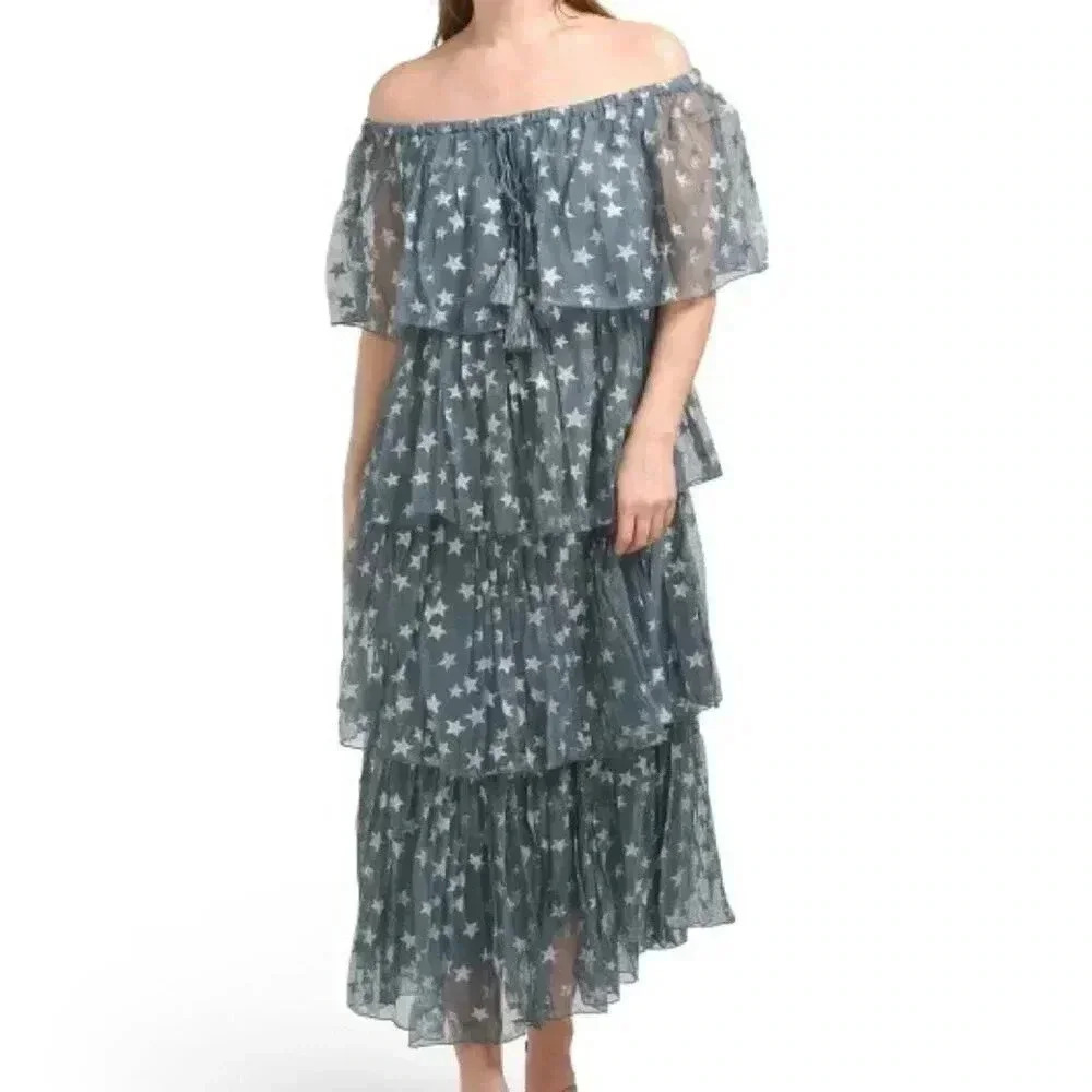 Z&L EUROPE NoiteTiered design Maxi Dress